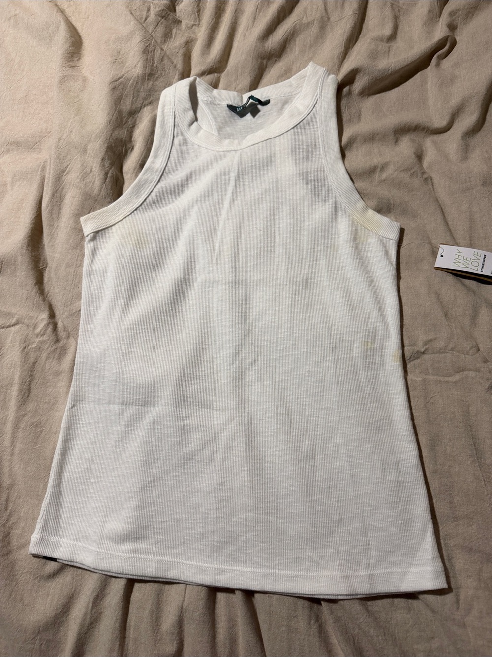 Title Nine White Ribbed Tank Top